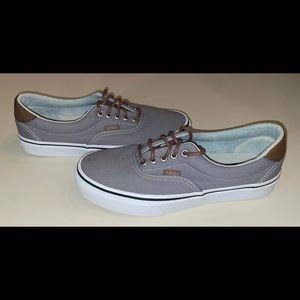 Vans Era Old Skool Canvas Low Top Sneakers Frost Grey/Brown Leather/Acid…